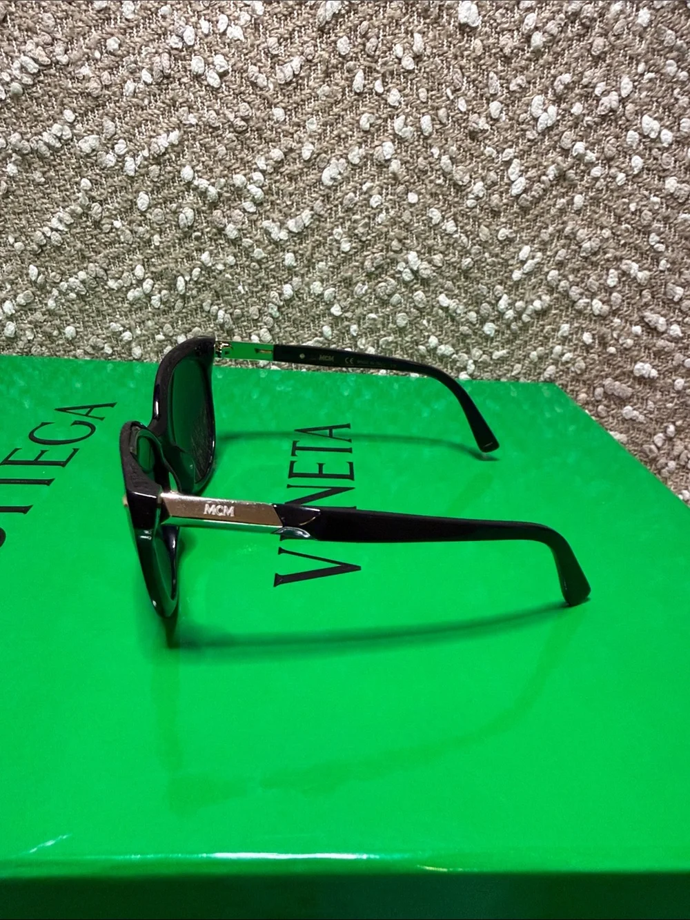 MCM Black Cat-Eye Sunglasses with Dark Lenses